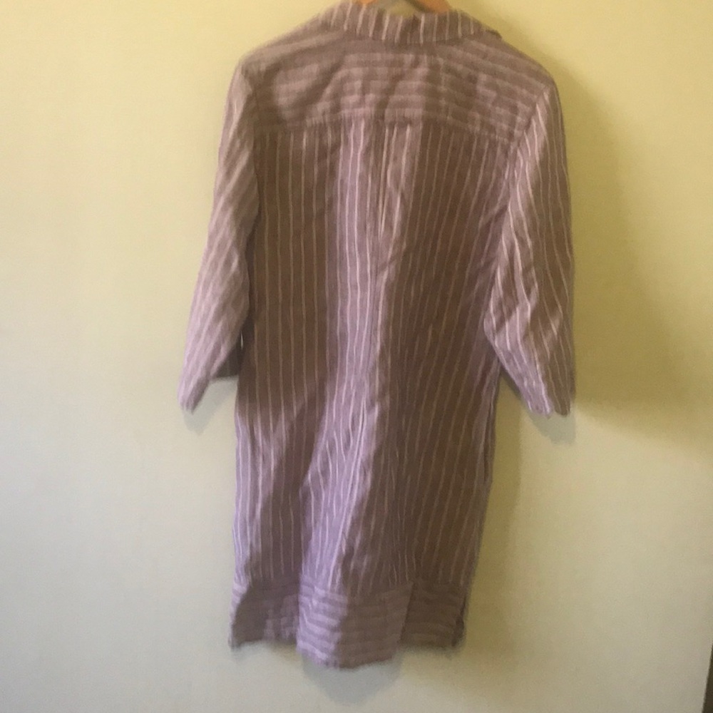 Tommy Bahama Lavender /Grey Stripe Linen Tunic Dress - Picture 3 of 8